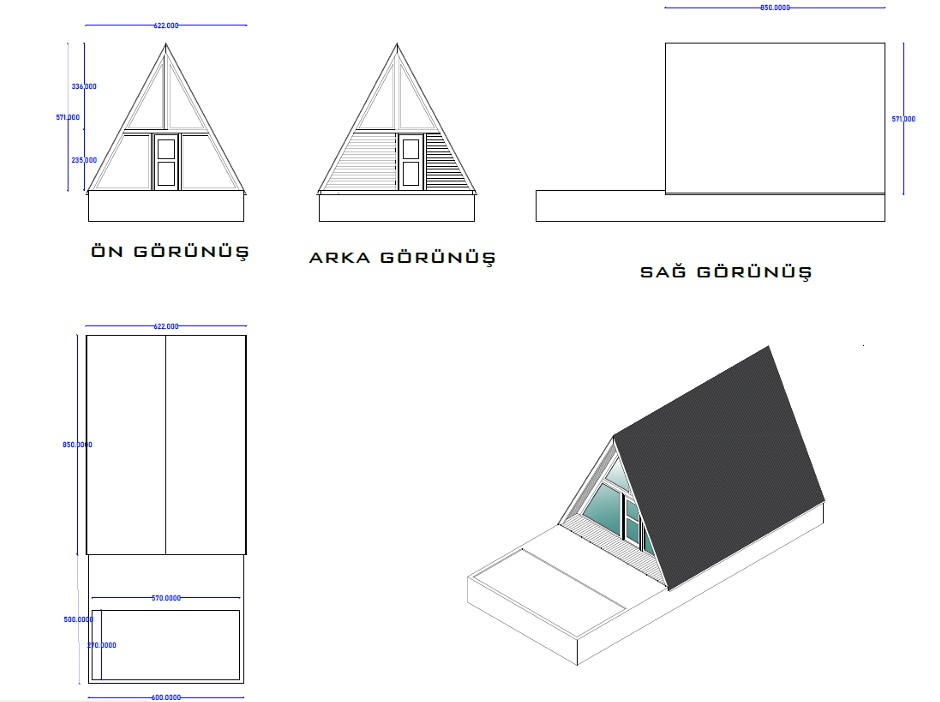 Turkuaz Park | 45 m² Ahşap Bungalov Ev Turkuaz Park | 45 m² Ahşap Bungalov Ev