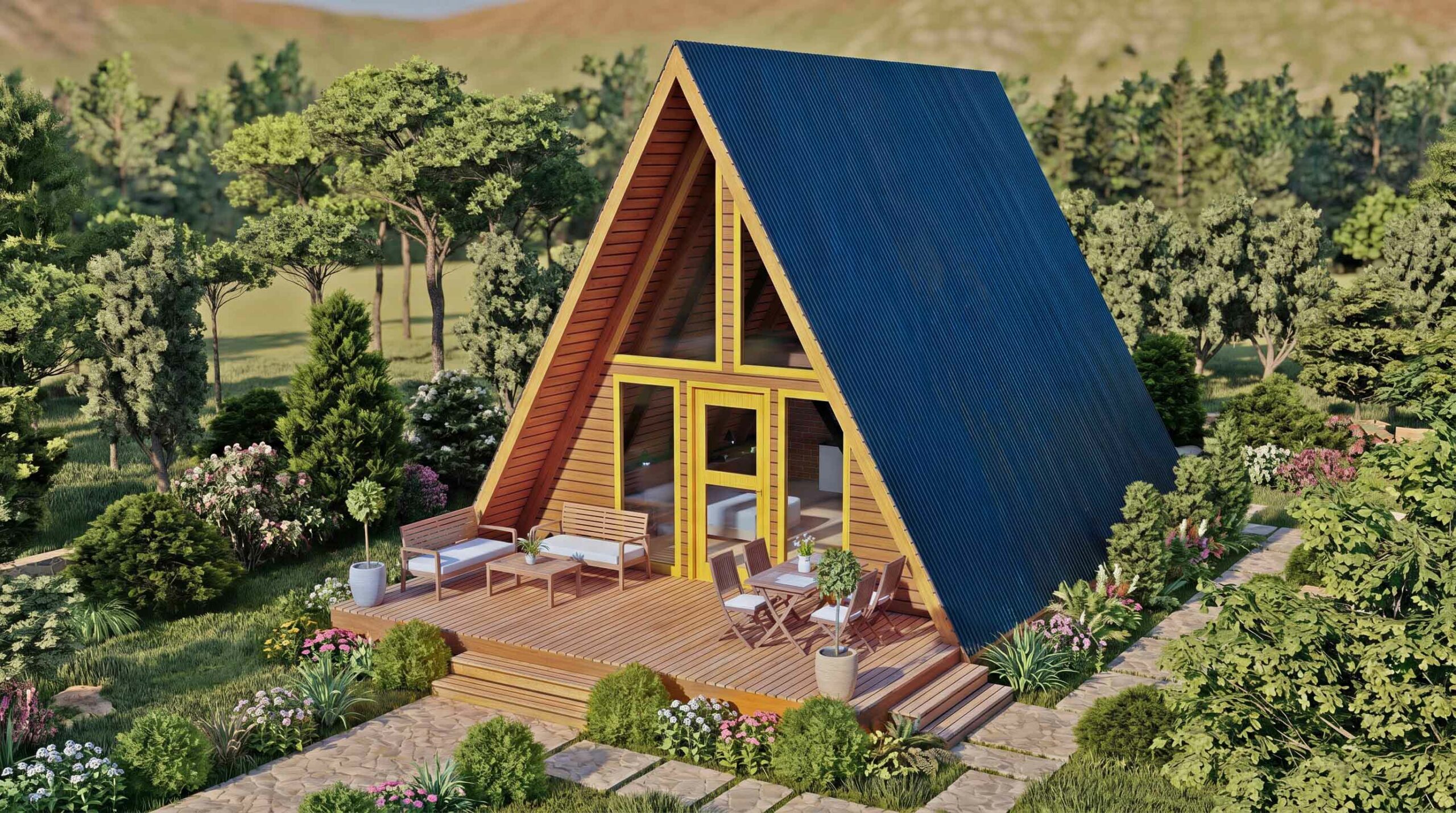Turkuaz Park | 45 m² Ahşap Bungalov Ev
