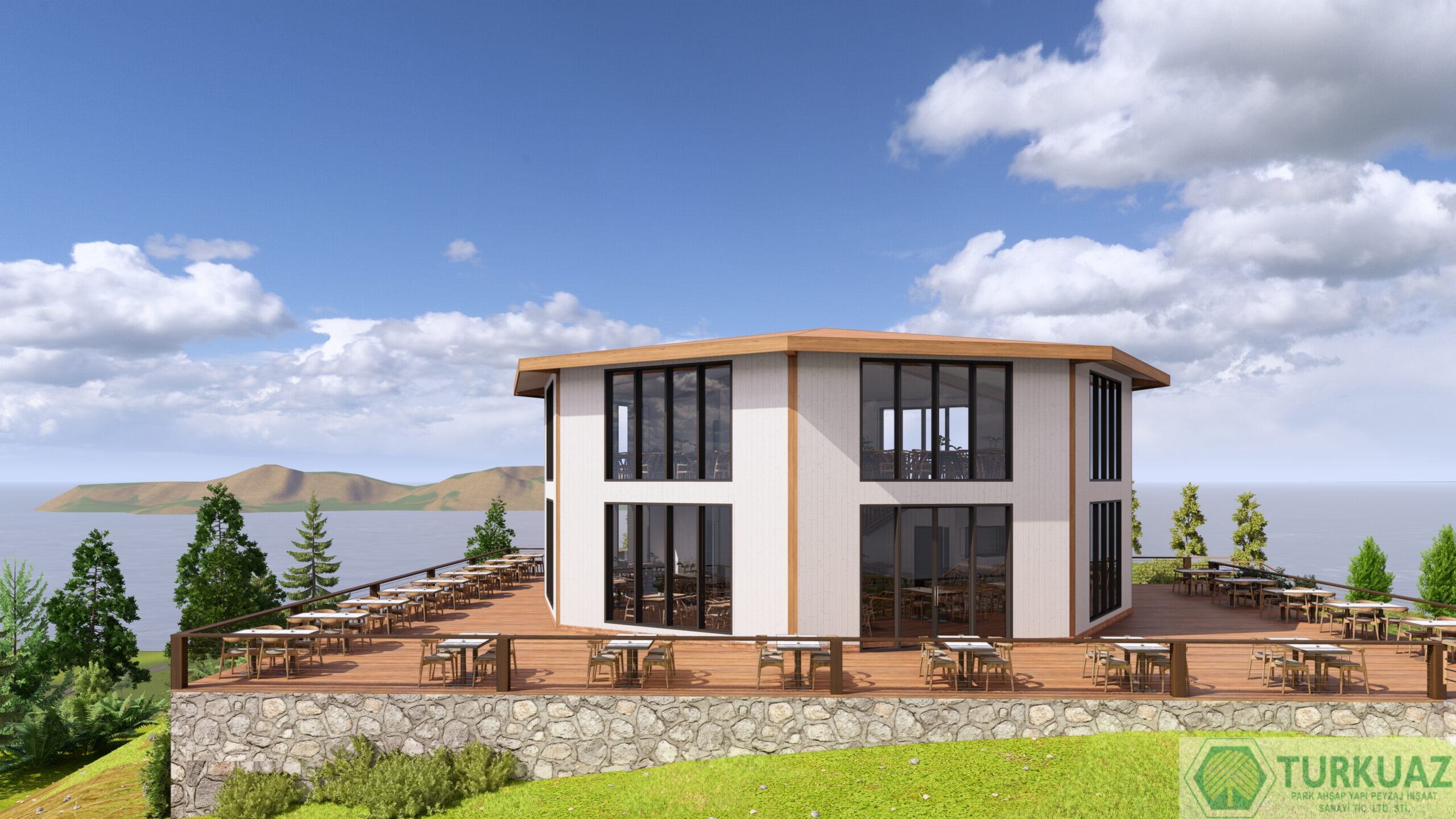 Turkuaz Park | Meşe İki Katlı Ahşap Restoran