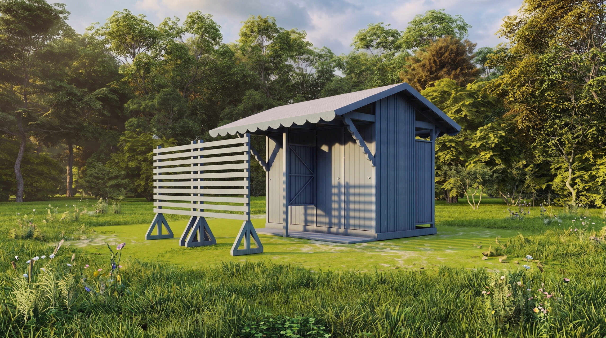 Turkuaz Park | Four-Unit Wooden WC, Shower, and Changing Shed Turkuaz Park | Four-Unit Wooden WC, Shower, and Changing Shed